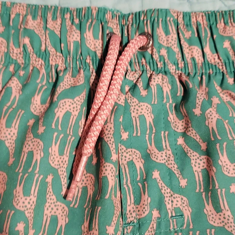 Class Club 8 Green Pink Giraffe Swim Trunks Shorts